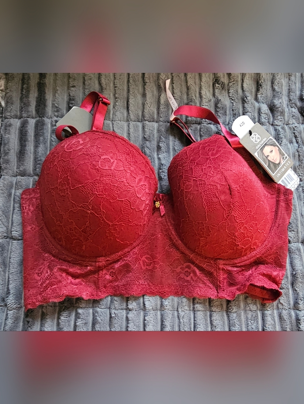 Daisy Fuentes Red Lace Longline Bra